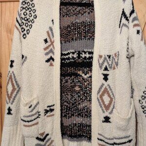 Warm & Cozy Lifestyle Southwest Open Front Cardigan | Size S